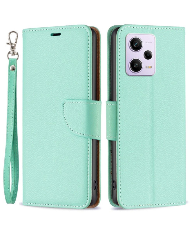 Étui folio effet cuir grainé pour Xiaomi Redmi Note 12 Pro/Poco X5 Pro 5G