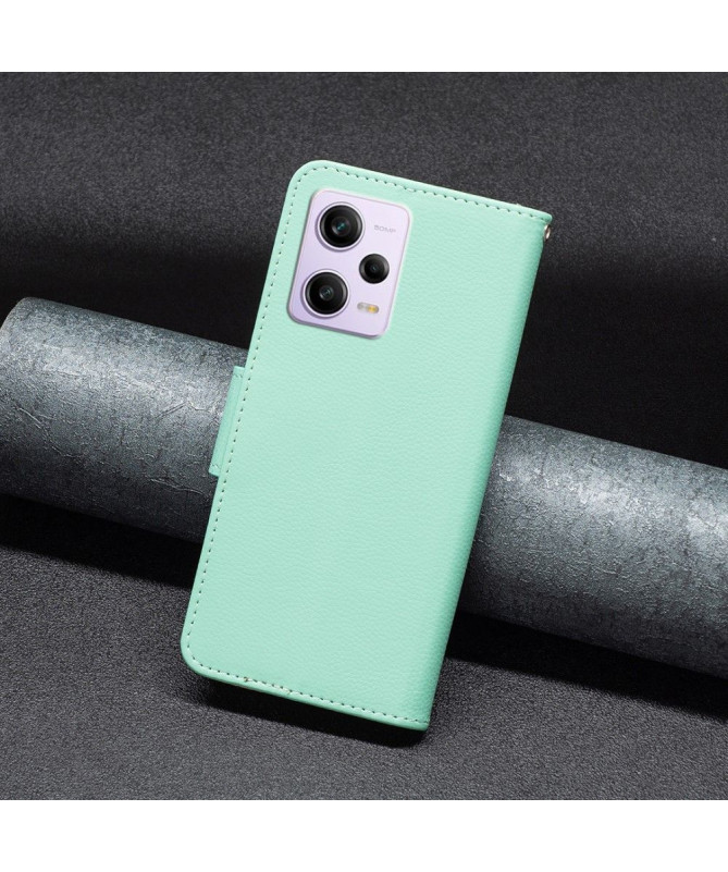 Étui folio effet cuir grainé pour Xiaomi Redmi Note 12 Pro/Poco X5 Pro 5G