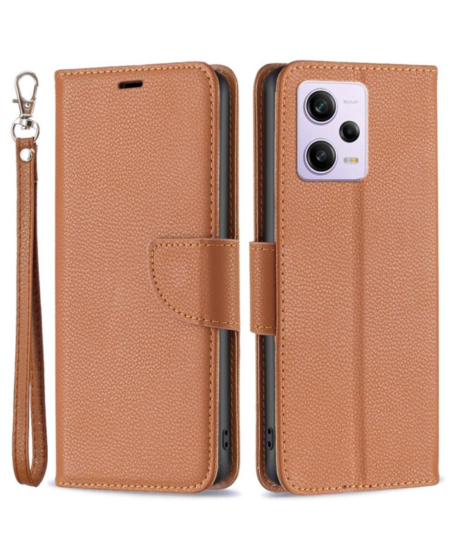 Étui folio effet cuir grainé pour Xiaomi Redmi Note 12 Pro/Poco X5 Pro 5G