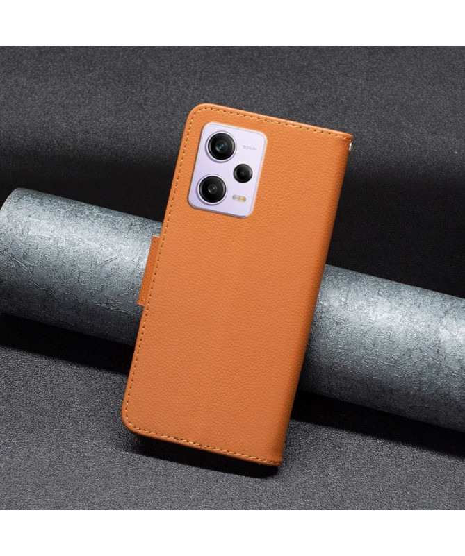 Étui folio effet cuir grainé pour Xiaomi Redmi Note 12 Pro/Poco X5 Pro 5G