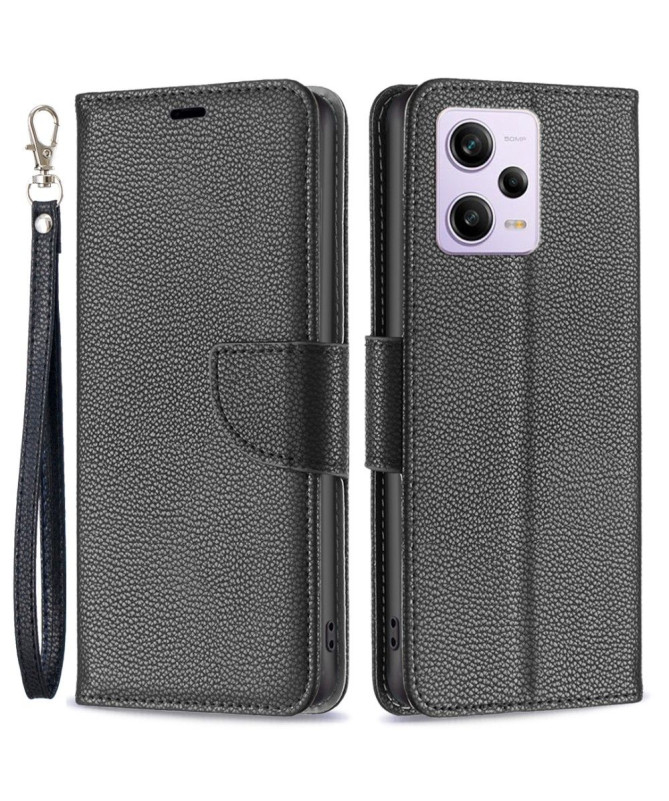 Étui folio effet cuir grainé pour Xiaomi Redmi Note 12 Pro/Poco X5 Pro 5G