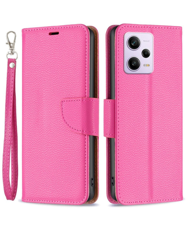 Étui folio effet cuir grainé pour Xiaomi Redmi Note 12 Pro/Poco X5 Pro 5G