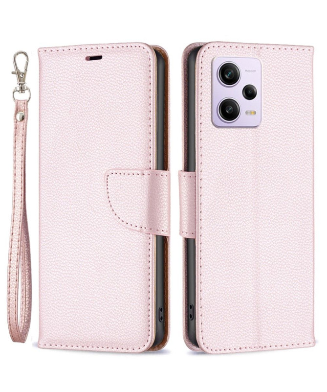 Étui folio effet cuir grainé pour Xiaomi Redmi Note 12 Pro/Poco X5 Pro 5G