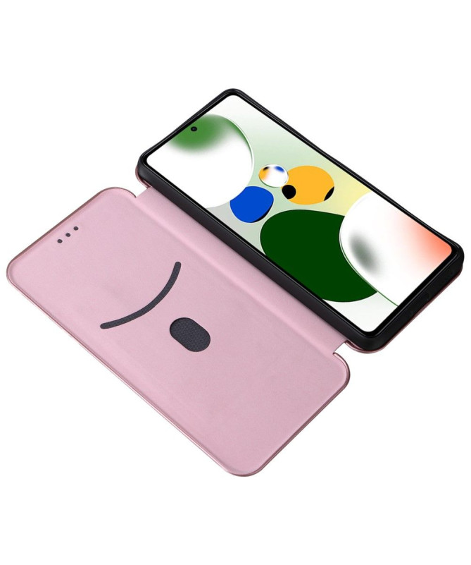 Housse Xiaomi Redmi Note 12 Pro/Poco X5 Pro 5G simili cuir fibre de carbone