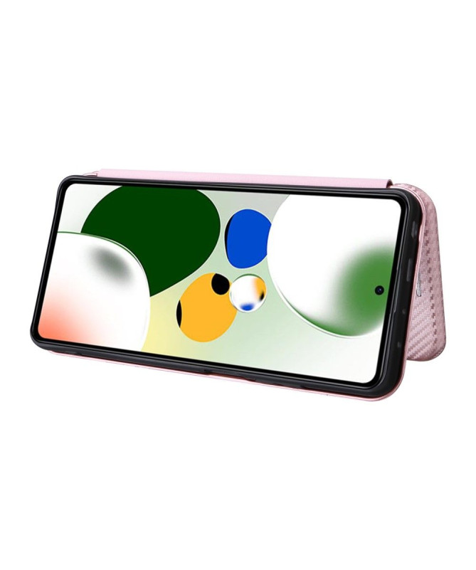 Housse Xiaomi Redmi Note 12 Pro/Poco X5 Pro 5G simili cuir fibre de carbone