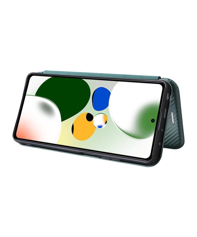 Housse Xiaomi Redmi Note 12 Pro/Poco X5 Pro 5G simili cuir fibre de carbone