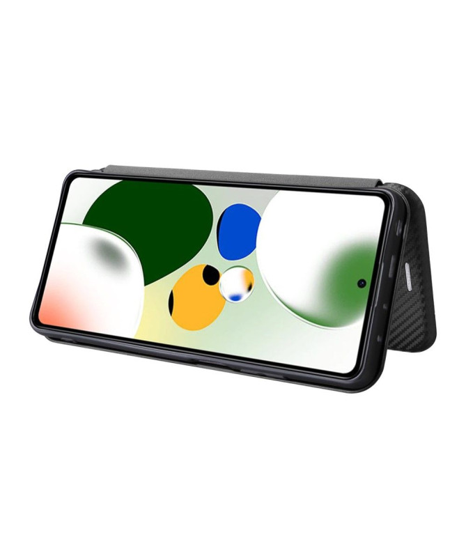 Housse Xiaomi Redmi Note 12 Pro/Poco X5 Pro 5G simili cuir fibre de carbone