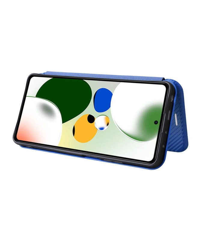 Housse Xiaomi Redmi Note 12 Pro/Poco X5 Pro 5G simili cuir fibre de carbone
