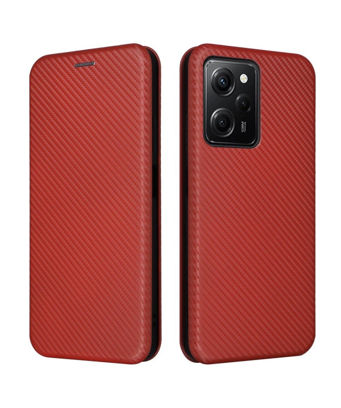 Housse Xiaomi Redmi Note 12 Pro/Poco X5 Pro 5G simili cuir fibre de carbone