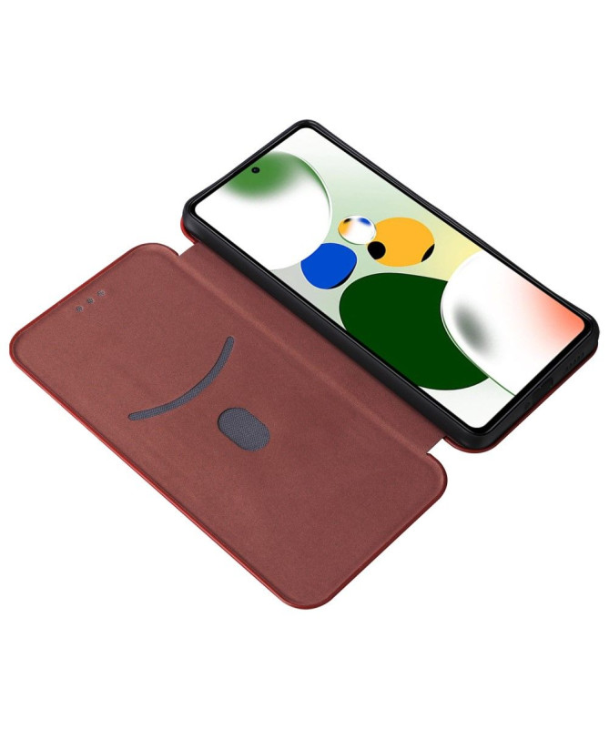 Housse Xiaomi Redmi Note 12 Pro/Poco X5 Pro 5G simili cuir fibre de carbone