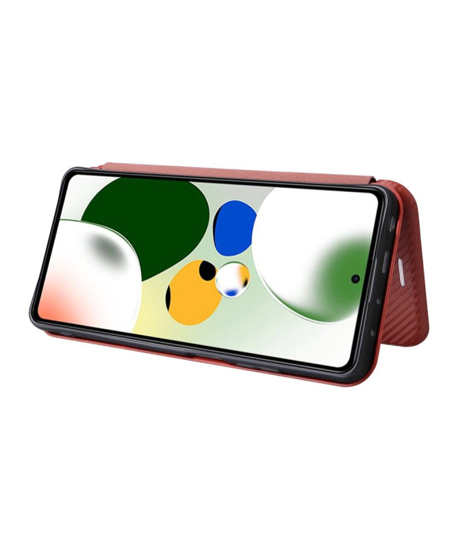 Housse Xiaomi Redmi Note 12 Pro/Poco X5 Pro 5G simili cuir fibre de carbone