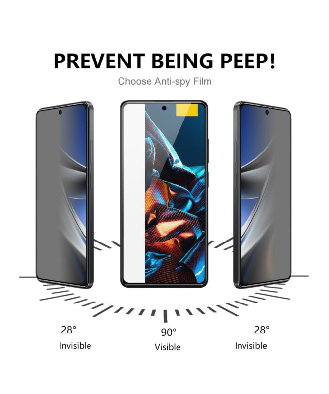 Xiaomi Redmi Note 12 5G / Poco X5 5G - Verre trempé et filtre de confidentialité