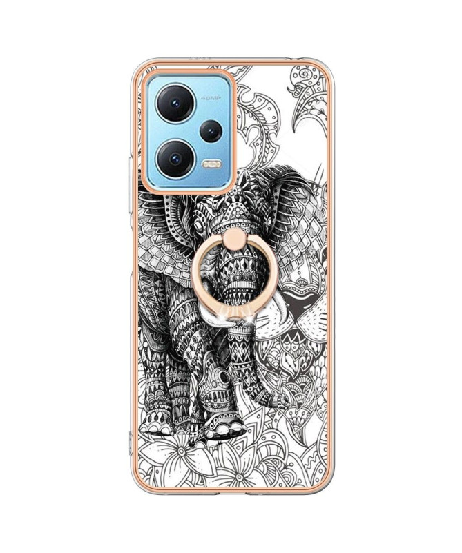 Coque Xiaomi Redmi Note 12 5G / Poco X5 5G Mandala Éléphant avec Support Anneau