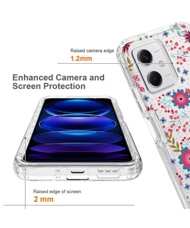 Coque Xiaomi Redmi Note 12 5G / Poco X5 5G Fleurs et Feuilles