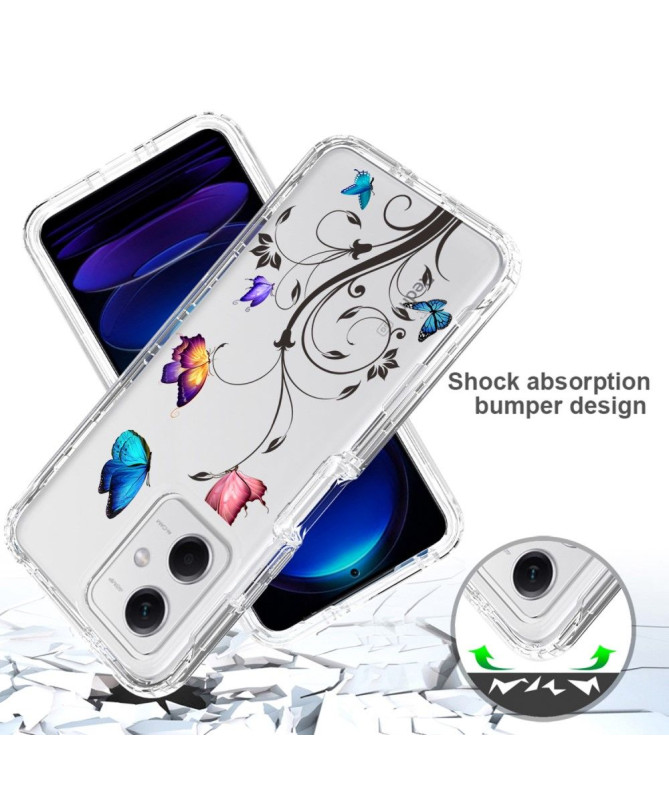 Coque Xiaomi Redmi Note 12 5G / Poco X5 5G Papillons et Fleurs