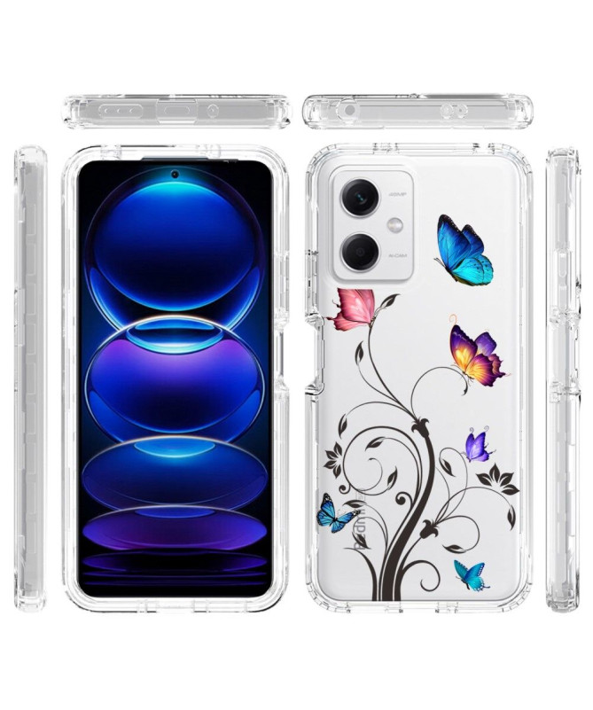Coque Xiaomi Redmi Note 12 5G / Poco X5 5G Papillons et Fleurs