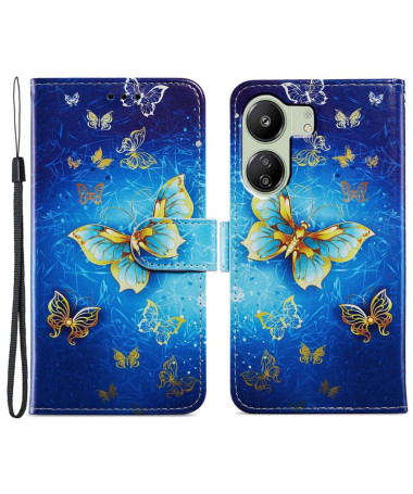 Housse Xiaomi Redmi 13C / Poco C65 Golden Butterfly