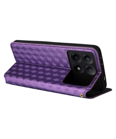 Poco X6 Pro - Housse flip cover design géométrie Violet - photo 5