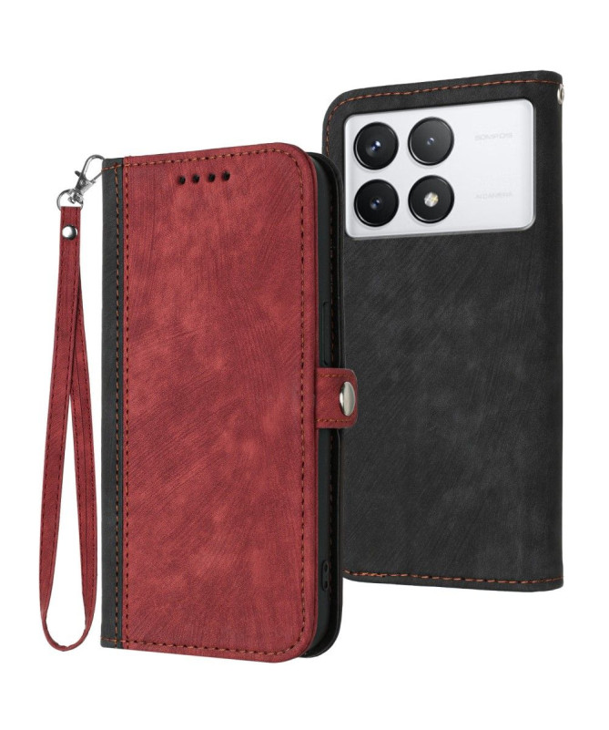 Housse Poco X6 Pro Rétro Porte-Cartes à Lanière