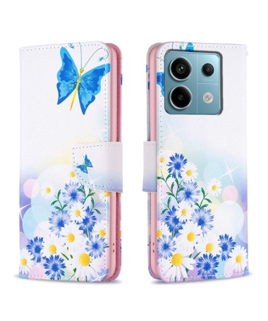 Housse Xiaomi Redmi Note 13 Pro 5G / Poco X6 papillon et marguerites