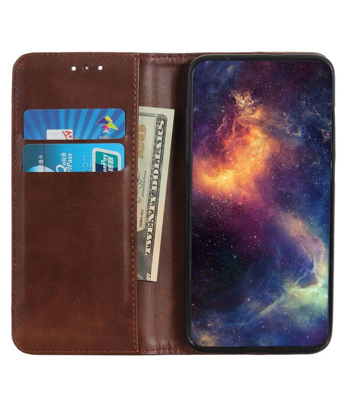 Housse Poco X6 Pro Simone Flip simili cuir vieilli