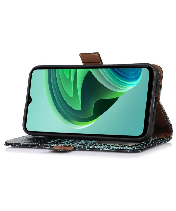 Housse Poco X6 Pro Cuir véritable aspect croco