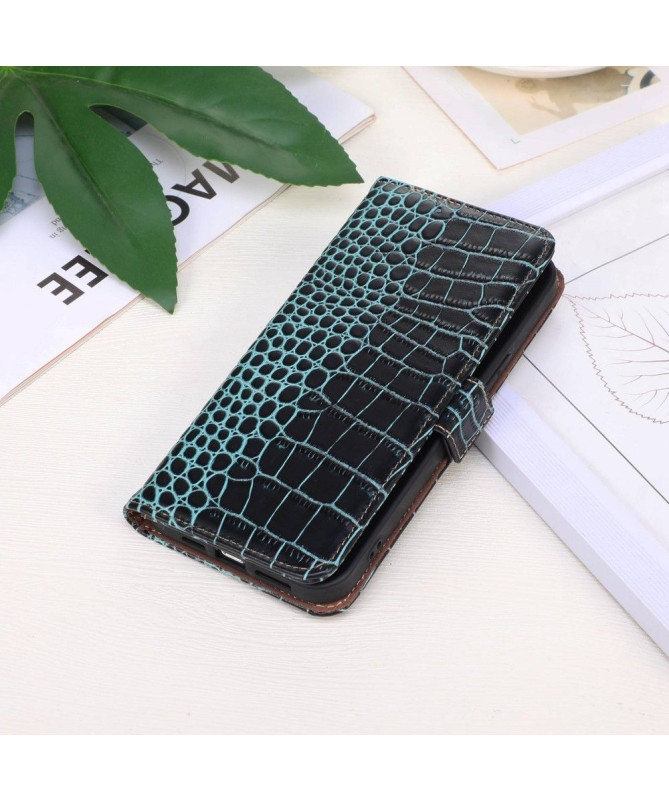 Housse Poco X6 Pro Cuir véritable aspect croco