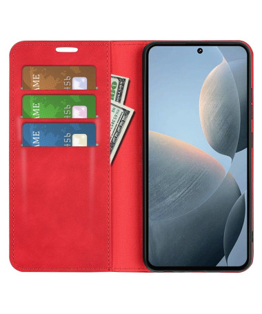 Poco X6 Pro - Étui simili cuir fonction stand Rouge - photo 10