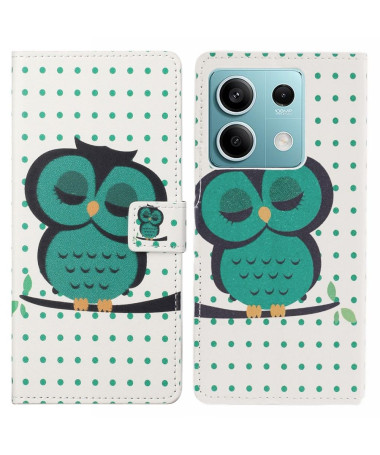 Housse Xiaomi Redmi Note 13 Pro 5G / Poco X6 5G hibou et motifs à pois