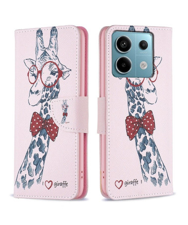 Xiaomi Redmi Note 13 Pro 4G / Poco M6 Pro 4G - Housse Girafe avec lunettes