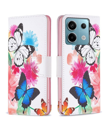 Xiaomi Redmi Note 13 Pro 4G / Poco M6 Pro 4G - Housse papillons et fleurs colorées