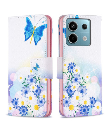 Xiaomi Redmi Note 13 Pro 4G / Poco M6 Pro 4G - Housse Papillon et marguerites