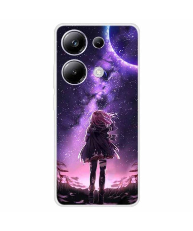 Coque Xiaomi Redmi Note 13 Pro 4G / Poco M6 Pro 4G Illustration fille pleine lune