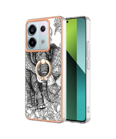 Coque Xiaomi Redmi Note 13 Pro 5G / Poco X6 Mandala Éléphant avec Support Anneau