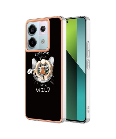 Coque Xiaomi Redmi Note 13 Pro 5G / Poco X6 Esprit Félin avec Support Anneau