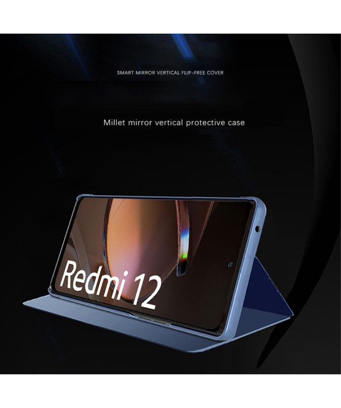 Coque Xiaomi Redmi 12 / Poco M6 Pro 5G avec rabat effet miroir