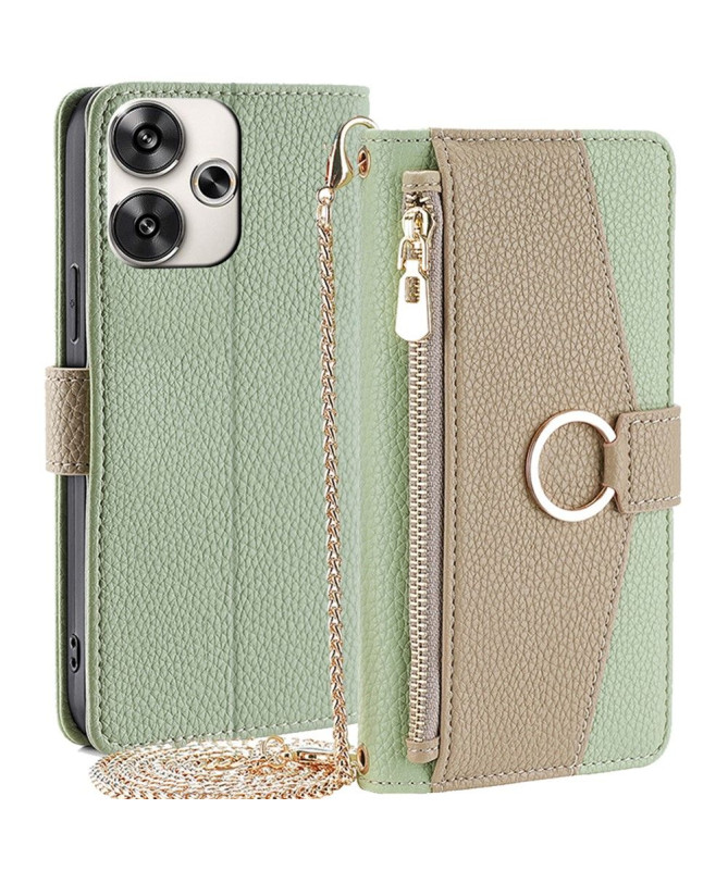 Étui Poco F6 portefeuille avec chaîne