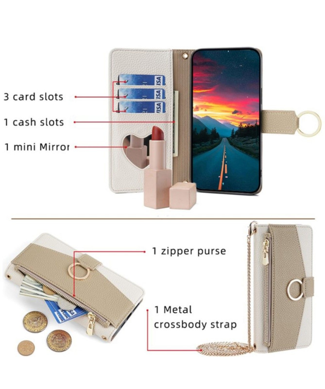 Étui Poco F6 portefeuille avec chaîne