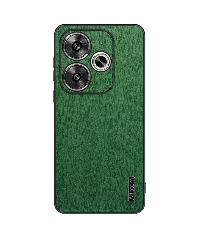 Coque Poco F6 effet cuir style bois