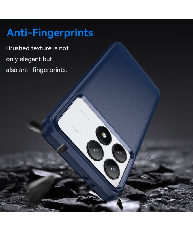 Coque Poco F6 Pro effet brossé silicone