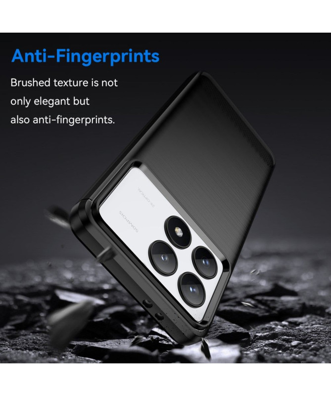 Coque Poco F6 Pro effet brossé silicone