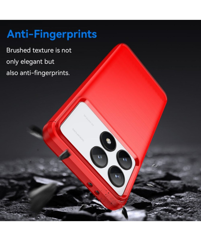 Coque Poco F6 Pro effet brossé silicone