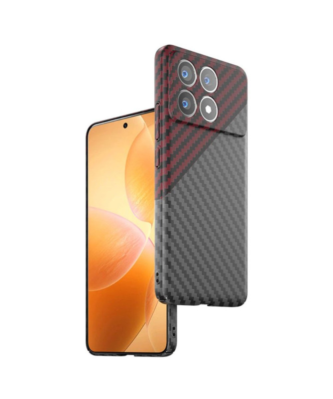 Coque Poco F6 Pro Texture Fibre de Carbone