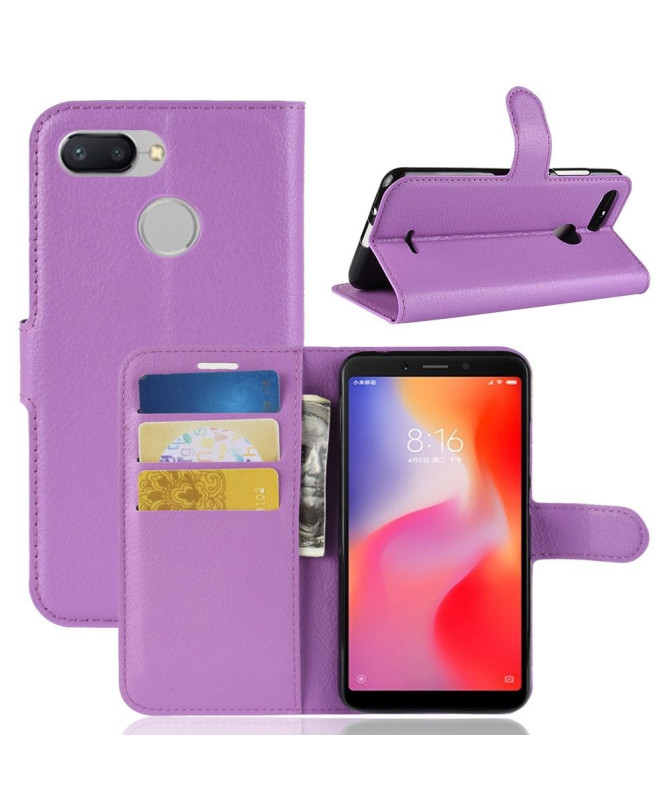 Xiaomi Redmi 6 - Housse style cuir porte cartes