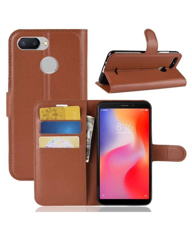 Xiaomi Redmi 6 - Housse style cuir porte cartes