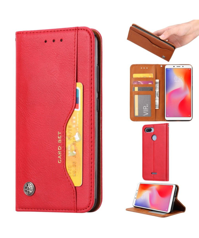 Xiaomi Redmi 6 - Étui porte cartes cuir stand case