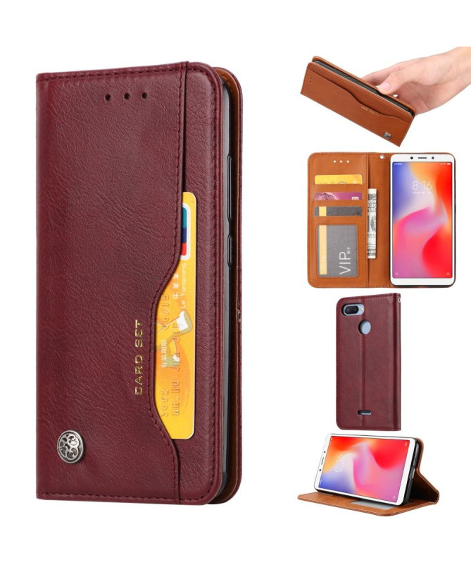 Xiaomi Redmi 6 - Étui porte cartes cuir stand case