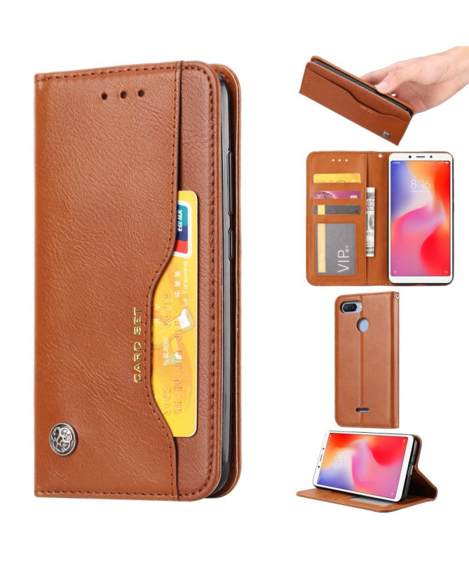 Xiaomi Redmi 6 - Étui porte cartes cuir stand case