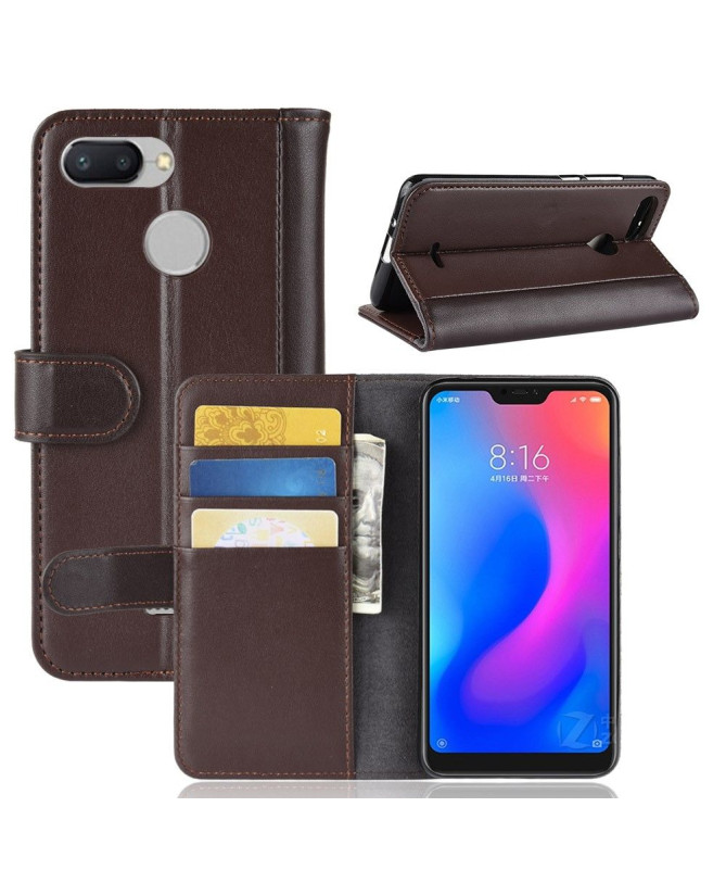 Xiaomi Redmi 6 - Étui en cuir premium porte cartes