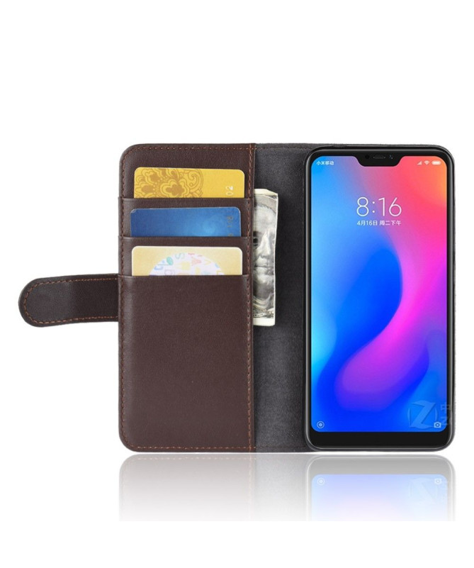 Xiaomi Redmi 6 - Étui en cuir premium porte cartes